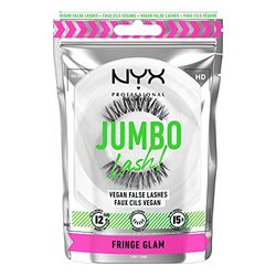 NYX Professional Makeup Ciglia Finte, Tenuta Fino a 12H, Banda Invisibile, Ri-Utilizzabili Fino a 15 Volte, Ciglia Vegane*, Jumbo Lash!, Fringe Glam