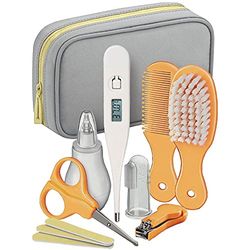 Mobiclinic, Set neceser para cuidado del bebé, Kit Baby care, Set de aseo e higiene para bebés, Termómetro digital, Tijeras de punta redonda, Cortaúñas, Peine, Aspirador nasal, Cepillo, Lima de uñas