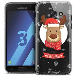 Caseink - fodral för Samsung Galaxy A3 2017 (A320) [Crystal HD Pattern Christmas 2017 Design Scarf Hjort - hårt - ultratunt - tryckt i Frankrike]