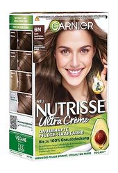 Garnier Nutrisse, crema colorazione nude naturale, biondo scuro 6N, colorazione per capelli per colore permanente dei capelli (con 3 oli nutrienti); confezione da 3 x 1 pezzo (lingua italiana non garantita)