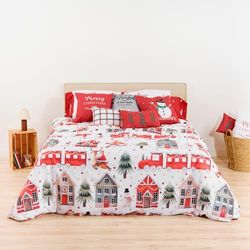 BELUM | Christmas Duvet Cover 50% Cotton - 50% Polyester, Duvet Cover with Buttons Laponia 12 200 x 200 cm