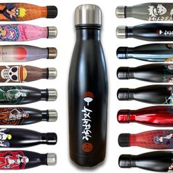 Uchiwa, aluminium fles, geïsoleerd, voor warme en koude dranken, zwart, 500 ml