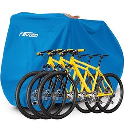 Favoto Telo di copertura per bicicletta, impermeabile, per 2-3 biciclette, 210T, in tessuto Oxford, con sacchetto (Blu)