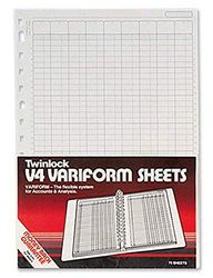 Rexel Twinlock Variform V4 Cash Refill Sheets 7 Columns (75 sheets)