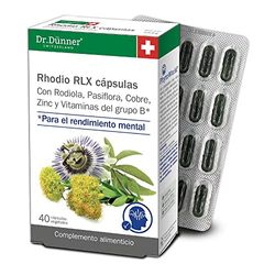 Salus - Complemento Alimenticio Rhodio RLX - 40 Cápsulas - Contribuye a un Óptimo Rendimiento Mental y Cognitivo - Contiene Rodiola, Pasiflora, Cobre, Zinc y Vitaminas del Grupo B