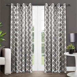 Exclusive Home Paire de Rideaux Modo à œillets, Noir perlé, 137,2 x 213,4 cm, 2 pièces