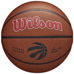 Wilson Pallone da Basket NBA TEAM COMPOSITE BSKT, Utilizzo Indoor/Outdoor, Pelle Composita, Misura 7, Marrone (Toronto Raptors)