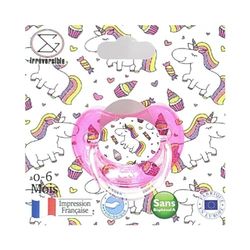 Omkeerbare sieraden – fopspeen/fopspeen met eenhoorn-design – baby's van 0-6 maanden – BPA-vrij – sterilisatiebestendige print – maximaal comfort voor iedereen – cadeau-idee voor nieuwe ouders