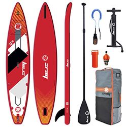Zray Sup Stand Up Paddle Gonflable Rapid 12'6 - PB-ZR1B - Dropstitch Double Couche Fusion + Stringer en Fibre de Carbone - Pack Complet - Max 160kg - 300L - 381x76x15cm