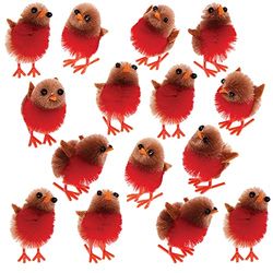 Baker Ross FX339 Mini Petirrojos Navideños- Paquete de 15, Kit de Decoración del árbol de Navidad