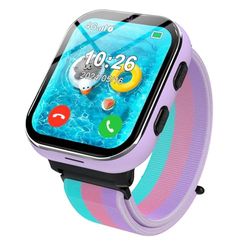 PTHTECHUS Montre Intelligente pour Enfants 4G, Montre téléphone avec Fonction d'appel, appels bidirectionnels, Appareil Photo, MP3, SOS, Carte d'apprentissage, Cadeau pour garçons Filles Violet