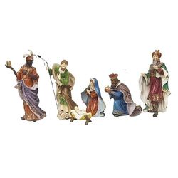 DRW Misterio Clasico policromado de 6 Piezas de Resina Pintado a Mano 34 cm