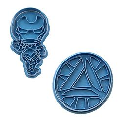 Cuticuter Iron Man Chibi et Ark Cookie Cutter Bleu.