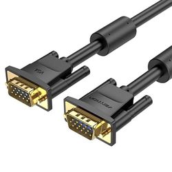 Watio Wave Câble SVGA - Câble VGA mâle vers mâle de 1,5 m, noir, idéal pour la connexion de moniteurs, robuste et de haute qualité. *