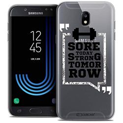 Caseink fodral för Samsung Galaxy J7 2017 J730 (5,5) fodral [Crystal Gel HD motiv kollektion citat design Strong Tomorrow - mjuk - ultratunn - tryckt i Frankrike]