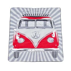 BRISA VW Collection - Volkswagen Manta de Picnic y día de Campo T1 Camper Bus (Samba Stripes/Rojo/200x150 cm)