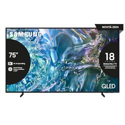 Samsung TV QE75Q60DAUXZT QLED 4K, Smart TV 75" Quantum processor Lite 4K, AirSlim, DVBT-2, Q-Symphony & OTS Lite, Integrato con Alexa e Bixby, compatibile con Google Assistant, Titan Gray 2024