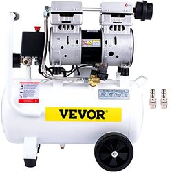 VEVOR Compresseur d'Air 18L Compresseur Silencieux sans Huile 850W Compresseurs à Air Comprimé Acier Allié 58 dB 1440 tr/min avec 2 Buses à Gaz pour Réparation Domicile Outils Pneumatiques 52x25x56 cm