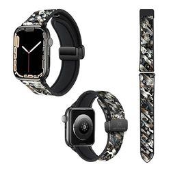 Cinturino per Apple Watch 20 mm (38/40/41/42/44/45 mm) in silicone e vera pelle: maglia