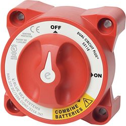Blue Sea Systems 5511e e-serien batteribrytare dubbel krets Plus, röd