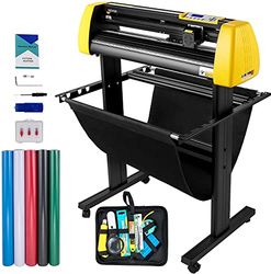 VEVOR Vinylsnijmachine, 870 mm, maximale papiertoevoer, snijplotter, automatische camera, contour, snijden, lcd-scherm, printer met standaard, instelbare kracht en snelheid