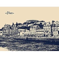 Wee Blue Coo OBAN SCOTLAND CITY PICTURE ART PRINT POSTER MP5741A