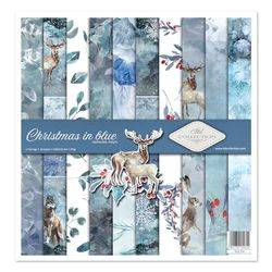 ITD Collection - Scrapbooking Package 30 x 32 cm, Scrapbooking Paper, Decorative Paper, Decoupage, Card Making, Paper Size - 310 x 320 mm (Christmas in Blue -SLS-019)