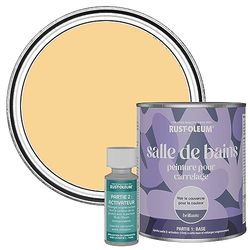 Rust-Oleum Yellow Water-Resistant Bathroom Tile Paint in Gloss Finish - Mustard 750ml