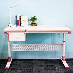 Sunsamy Barn Skrivbordsstol och Bord Set - Lutande Arbetsstation för Konst och Arbetsrum - Höjdjusterbar (Rosa, 120 cm x 60 cm)