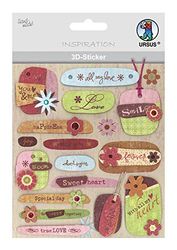 Ursus 564200109 3D Sticker Everyday Consisting of Multiple Levels High-Quality Materials Self-Adhesive for Embellishing Greeting Cards, Scrapbooking and Other Crafts One Size