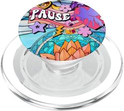 Unicorn 60s Zen Spiritual Meditation Affirmation And Pause PopSockets PopGrip for MagSafe