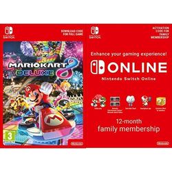 Mario Kart 8 Deluxe [Switch Download Code] + Switch Online 12 Months Family [Download Code]