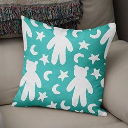 Bonamaison Decorative Cushion Cover Turquoise & White, Throw Pillow Covers, Home Decorative Pillowcases for Livingroom, Sofa, Bedroom, Size: 43X43 Cm - Designed and Manufactured in Turkey