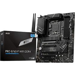 MSI PRO B760-P WIFI DDR4 Motherboard, ATX - Supports Intel 12th & 13th Gen Core Processors, LGA 1700 - DDR4 Memory Boost 5333+MHz/OC, PCIe 4.0 x16 Slots, M.2 Gen4 Slots, 2.5G LAN, Wi-Fi 6E