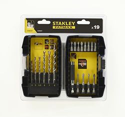 STANLEY STA88201-XJ - 6 brocas para mampostería (4, 5, 5.5, 6, 7 y 8mm) + 13 piezas para atornillar (3x Torx, 2x Pozidriv, 2x Philips, 1x planas, 1 guía atornillar y 4x Puntas 50mm)