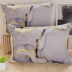 PETTI Artigiani Italiani - 2 Taies d’Oreiller 50x70 cm en Microfibre, Coussins Décoratifs Chambre, Salon, Lot de 2 Housses de Coussin, Taie Marbre 04, 100% Made in Italy