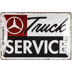 Nostalgic-Art Retro Metal Sign 20 x 30 cm Daimler Truck – Service – Gift Idea for Car Lovers – Vintage Design