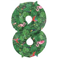 Folat 64158 Birthday Balloon Number 8 Jungle Vibe Green 86 cm Helium Decoration Birthday Decoration Balloon Number cm