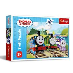 Trefl - Thomas and Friends, Thomas Alegre - Puzle de 30 Piezas - Puzle de Colores con los Personajes de la Serie Infantil sobre locomotoras, Entretenimiento Creativo