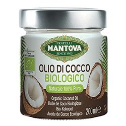 Olio di Cocco Biologico Delicato - 200 ml - 100% Naturale & Puro - 100% Olio Organico - Provenienza da Agricoltura Biologica Certificata - Alta Qualità Fratelli Mantova dal 1905