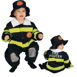 Dress Up America Little Baby Deluxe Fire Fighter Costume Set (0-9 months (Weight: 3.5-7kg, Height: 43-63cm))