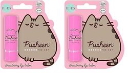 Pusheen The Cat Strawberry Flavour Lip Balm, Natural and Vegan Lip Balm for Kids (Pack of 2)