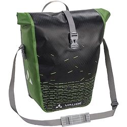 VAUDE Aqua Back Print Single Tapete para bicicleta, uma bolsa para bicicleta adaptável ao carregamento e impermeável, preto (preto/verde), tamanho único