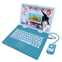Lexibook Frozen JC798FZi1 - Ordenador portátil Educativo y bilingüe francés/inglés - Juguete para niños (niños y niñas) 130 Actividades, Aprender Juegos y música - Azul y Morado - JC798FZi1