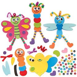 Baker Ross FC724 Insecten Bungelende Benen Decoratie Pakketten - Pak van 5, Kids Foam Crafts, Kids Bead Arts and Crafts