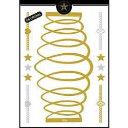 The Glam Tattoo Company – Tatouages métalliques temporaires, Couleur Or (Communication Grafica 2016 GT10)
