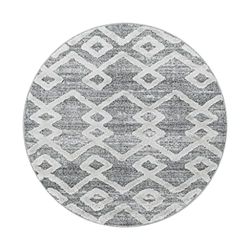 Muratap Pisa Modern Design Tappeto rotondo grigio 3 – Tappeto a pelo corto con morbido pelo lungo, stile boho non stinge, fonoassorbente e impermeabile, dimensioni: Ø 80 cm, rotondo