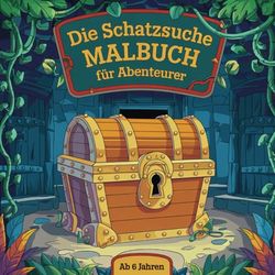 Die große Schatzsuche! Malbuch für Abenteurer ab 6 Jahren mit 50 schönen Ausmalbildern in Dschungel, Höhle, Unterwasser und in der Luft.