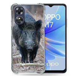 Cokitec Versterkte beschermhoes voor Oppo A17, jacht op wilde zwijnen, grenen