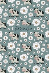 To Do List: 75 Pages 6" X 9" Compact Notebook For Daily Tasks With Daisies and Cow Cover
